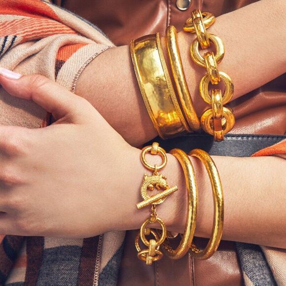 Brand New. $235 Julie Vos Link Bracelet color gold - Picture 4 of 9